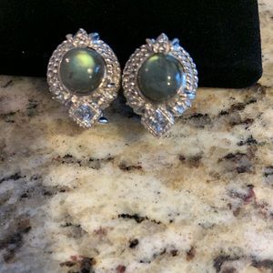 Judith Ripka Vintage Gemstone Pierced Earrings
